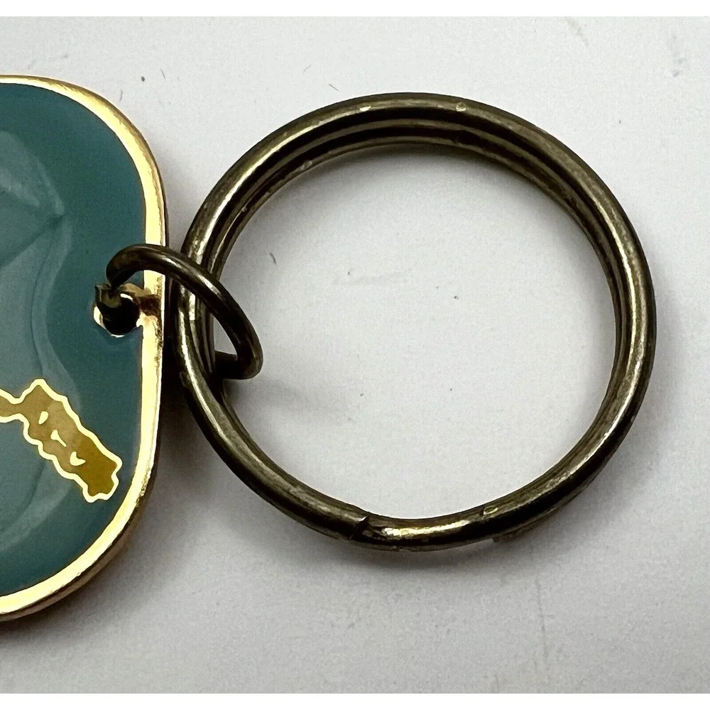 A.C.E. Alaska Keychain State Shape And Flag Travel Souvenir‎ Blue Key Ring